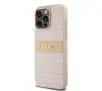 Etui DKNY Hardcase Leather Mono Stripe & Metal Logo iPhone 15 Pro Max Różowy