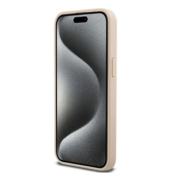 Etui DKNY Hardcase Leather Mono Stripe & Metal Logo iPhone 15 Pro Max Różowy