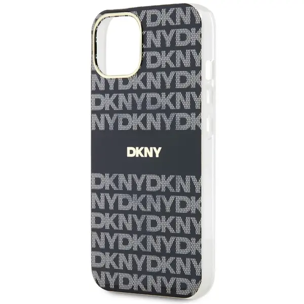 Etui DKNY IML Mono & Stripe MagSafe do iPhone 15 Plus Różowy