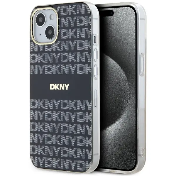 Etui DKNY IML Mono & Stripe MagSafe do iPhone 15 Plus Różowy