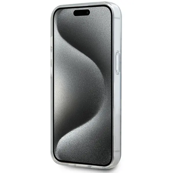 Etui DKNY IML Mono & Stripe MagSafe do iPhone 15 Plus Różowy
