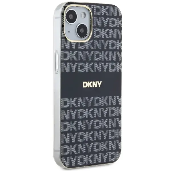 Etui DKNY IML Mono & Stripe MagSafe do iPhone 15 Plus Różowy