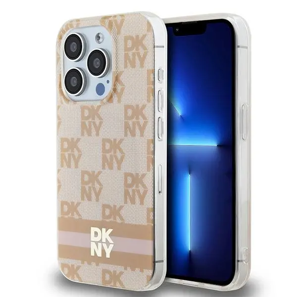 Etui DKNY IML Checkered Mono Pattern & Printed do iPhone 15 Pro Max Różowy