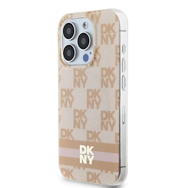 Etui DKNY IML Checkered Mono Pattern & Printed do iPhone 15 Pro Max Różowy