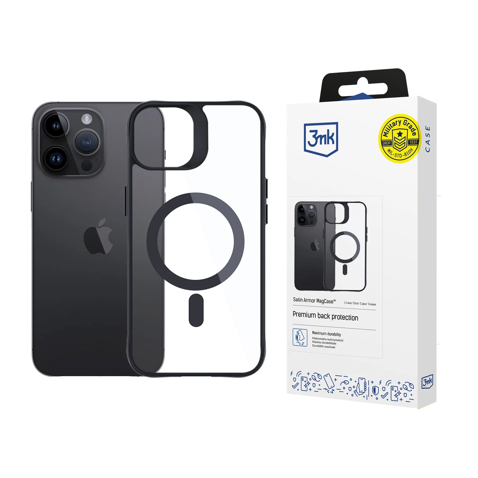 Etui 3mk Satin Armor MagCase do iPhone 14 Pro Czarny