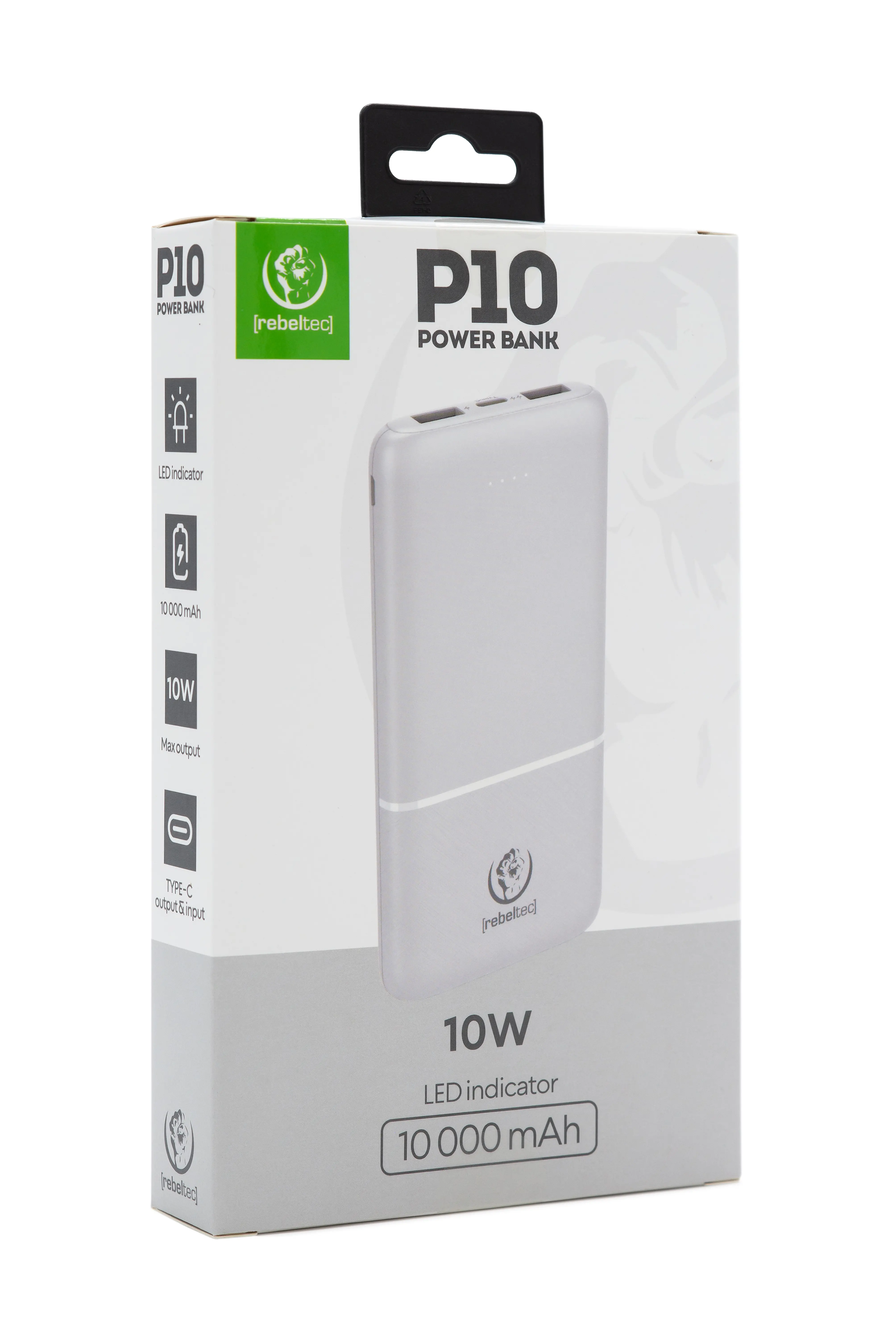 Powerbank Rebeltec P10 10000mAh 10W Biały