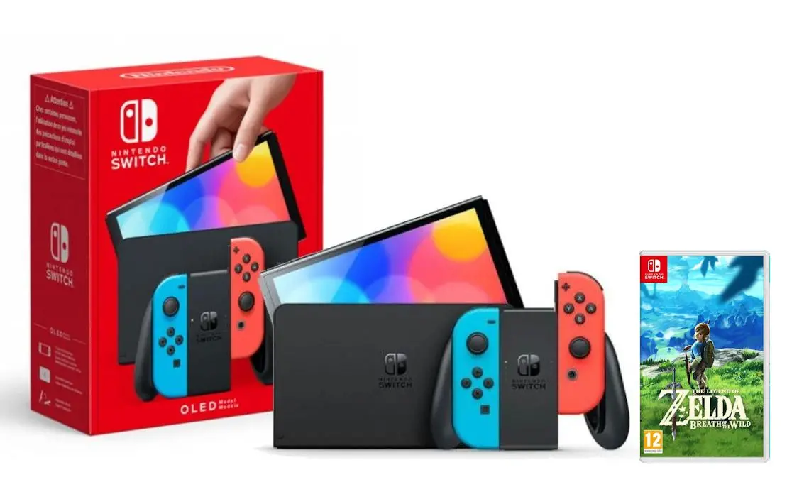 Konsola Nintendo Switch OLED Czerwono-niebieski + The Legend of Zelda: Breath of the Wild