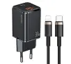 Ładowarka sieciowa USAMS T43 USB-C+USB 33W + kabel lightning Czarny