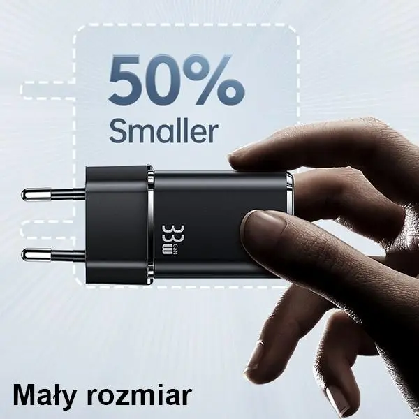 Ładowarka sieciowa USAMS T43 USB-C+USB 33W + kabel lightning Czarny
