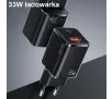 Ładowarka sieciowa USAMS T43 USB-C+USB 33W + kabel lightning Czarny