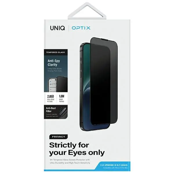 Szkło hartowane UNIQ Optix Privacy do iPhone 15 Plus/14 Pro Max