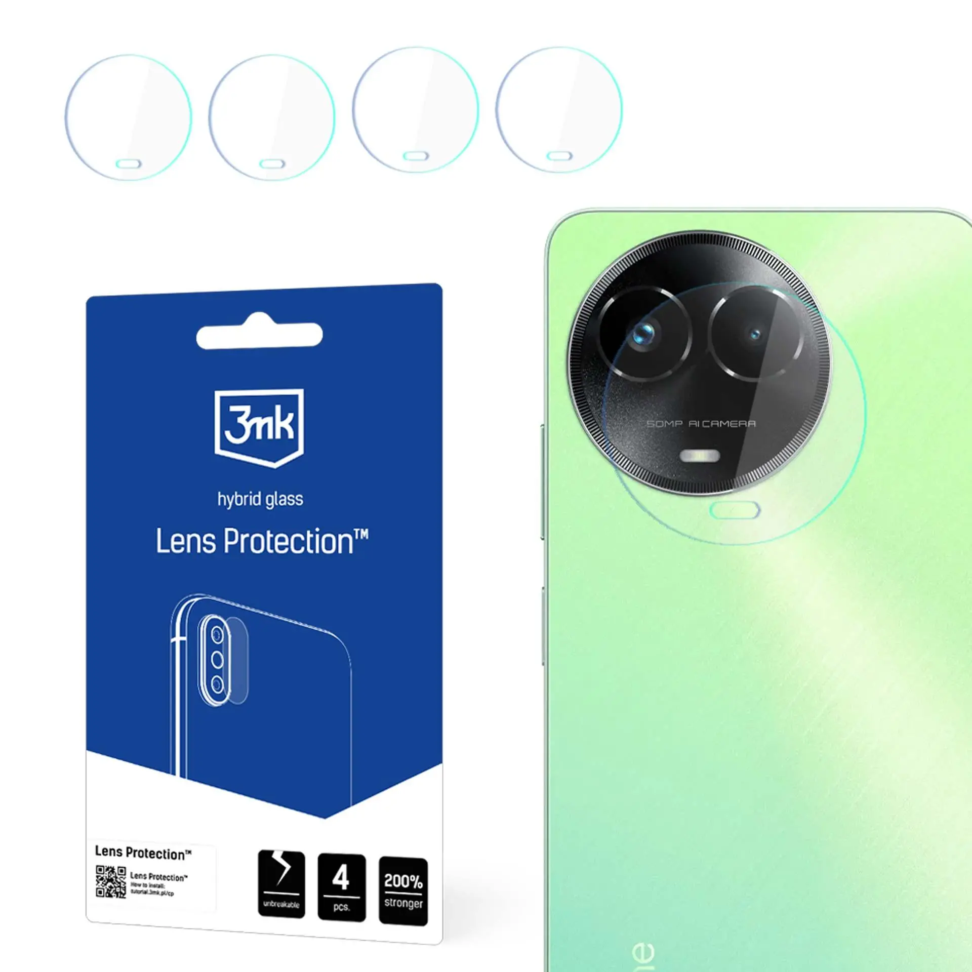 Szkło hybrydowe 3mk Lens Protection do Realme C67