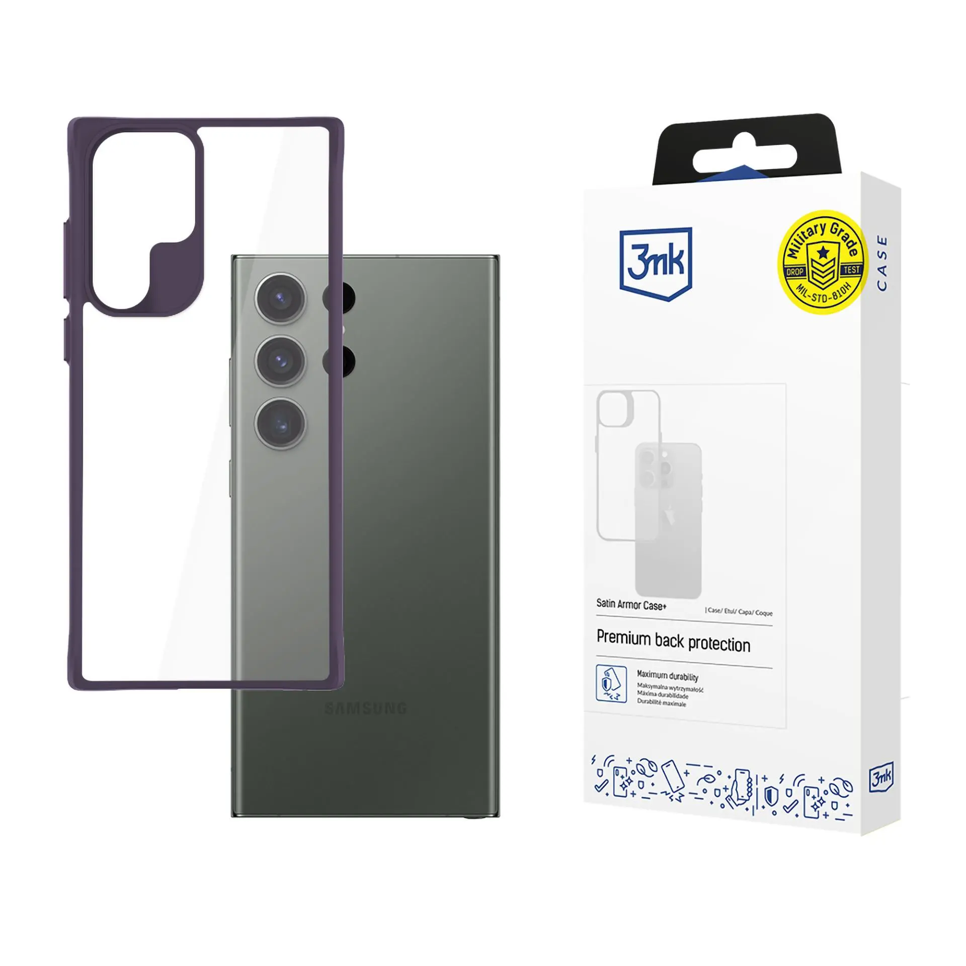 Etui 3mk Satin Armor Case+ do Samsung Galaxy S24 Ultra Purpurowy