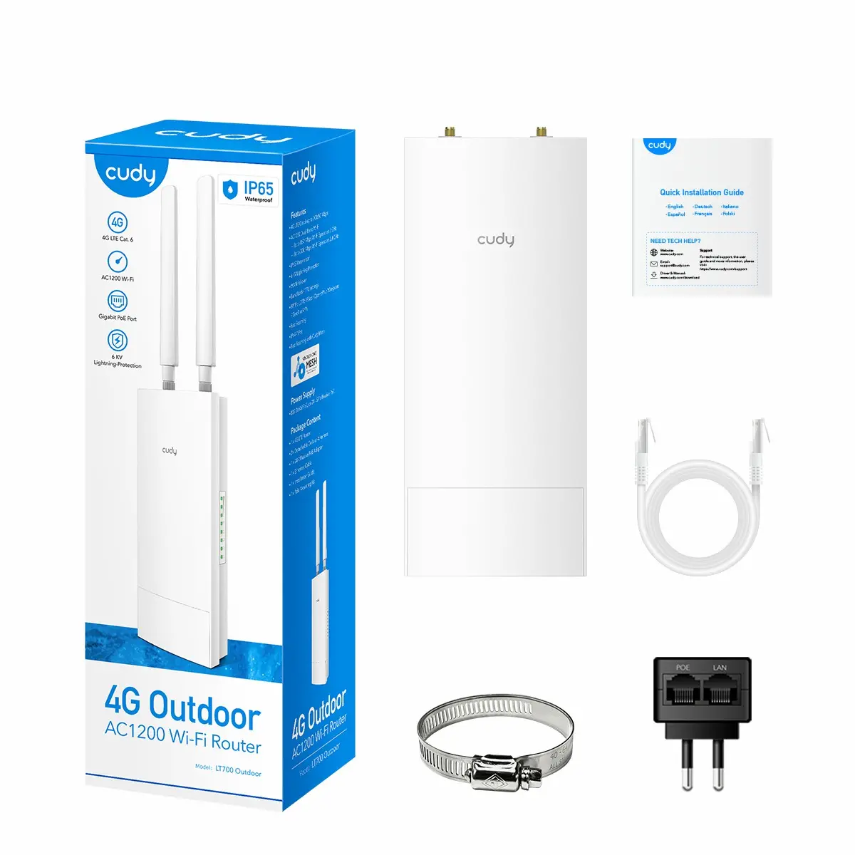 Router bezprzewodowy z 4G Cudy LT700 Outdoor Biały