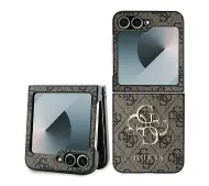 Guess 4G Leather Logo do Z Flip 6 Brązowy