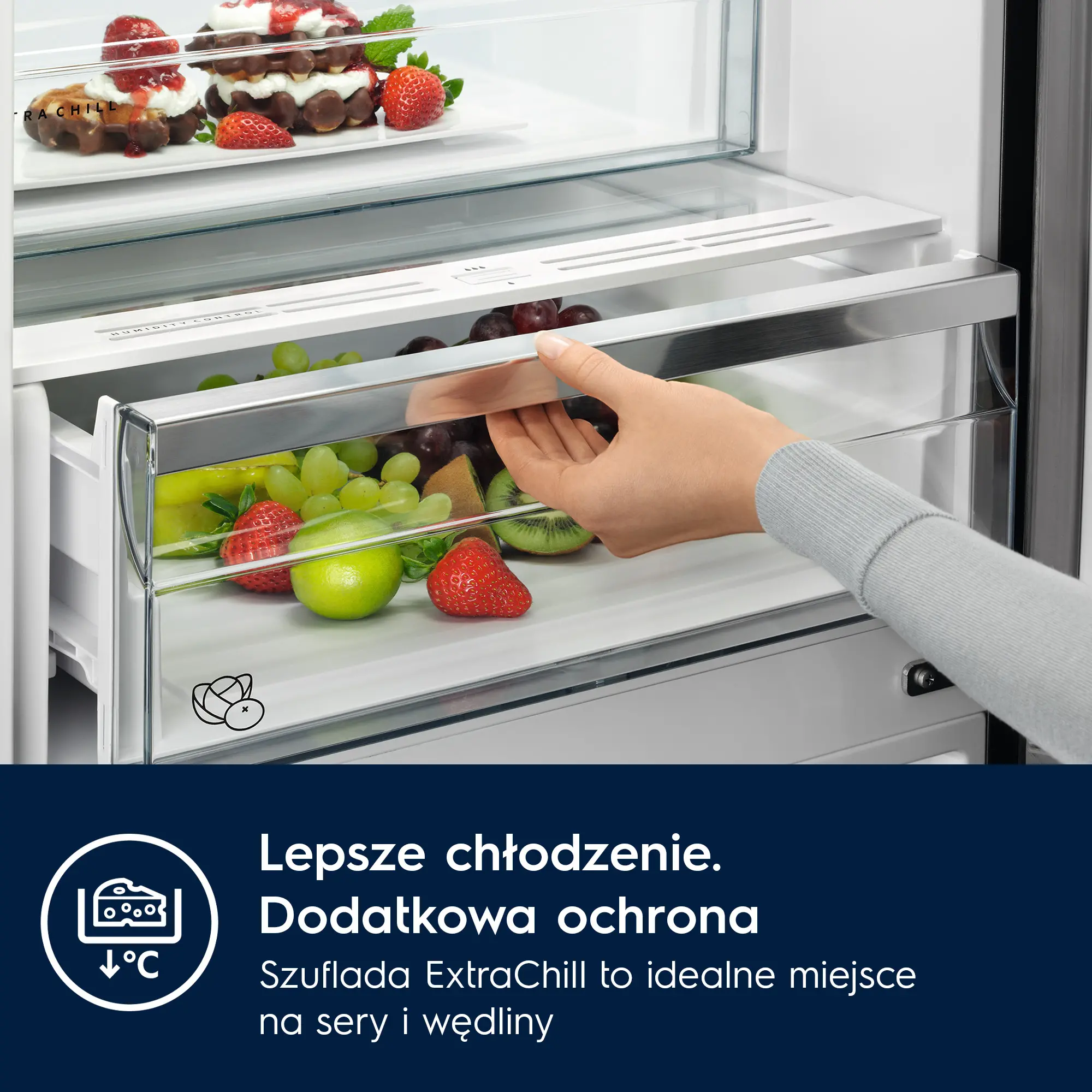 Lodówka Electrolux 800 E8MNCC18S Zamrażarka no Frost 177,2cm Szuflada z kontrolą wilgotności