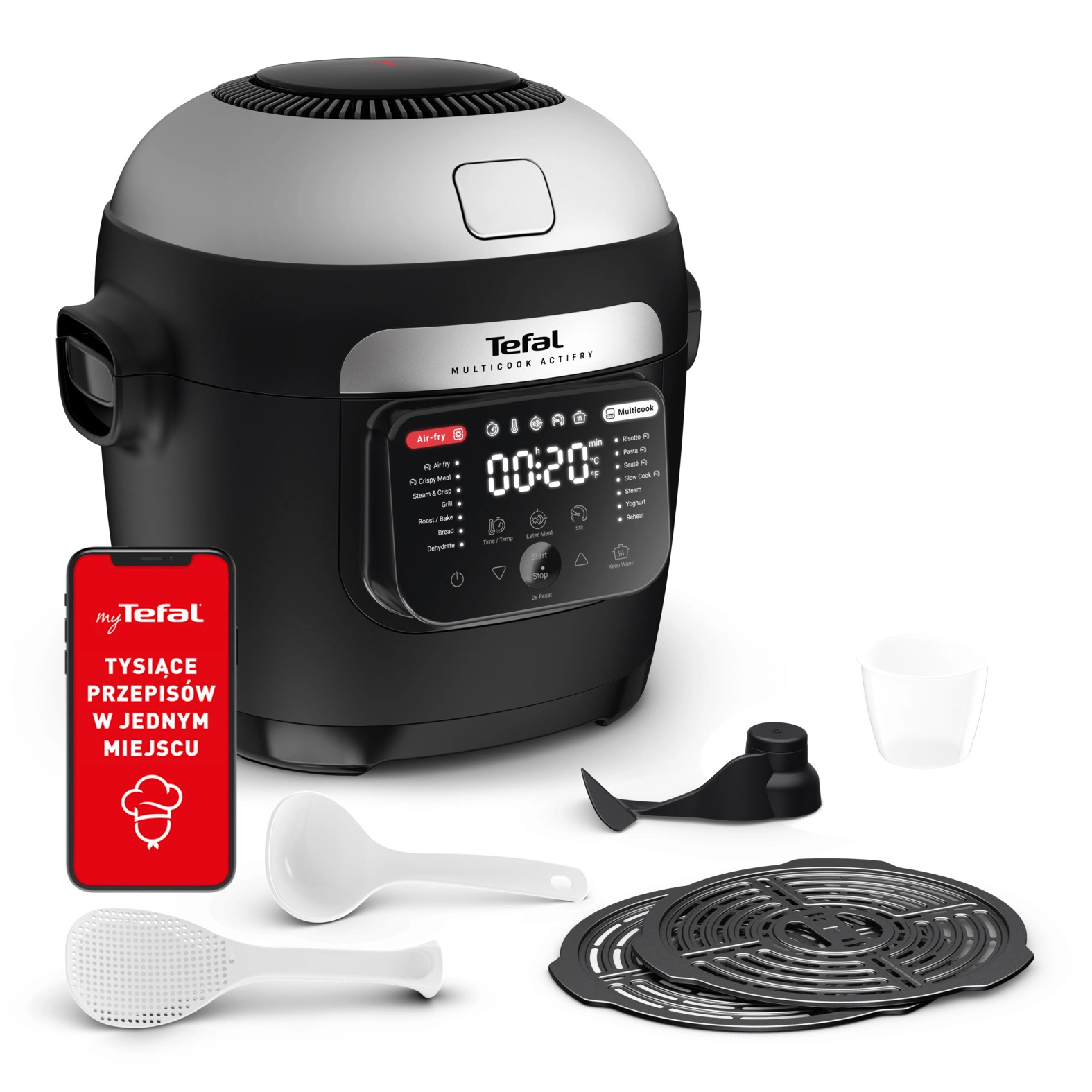 Tefal Airfryer Actifry MY741C 1334W 6l z mieszadlem i funkcja gotowania na parze
