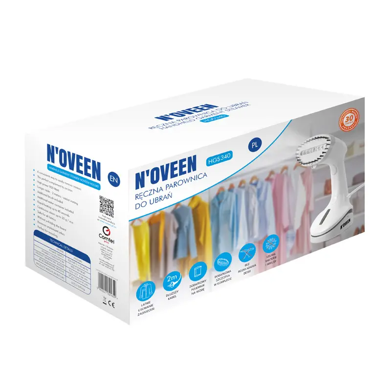 Parownica do ubrań N'oveen HGS340 1100W 20g/min