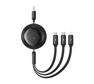 Baseus USB 3w1 Free2Draw USB do micro USB+Lightning+USB-C 3.5A 1,1m Czarny