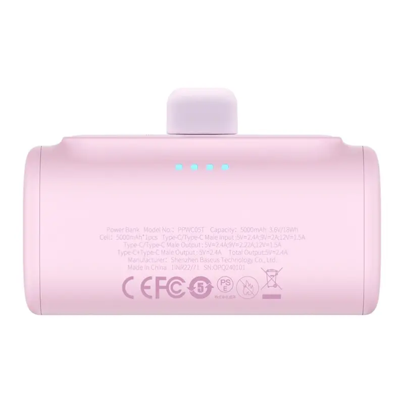 Powerbank Baseus P10068306413-00 Compact 5000mAh PD 20W USB-C Różowy