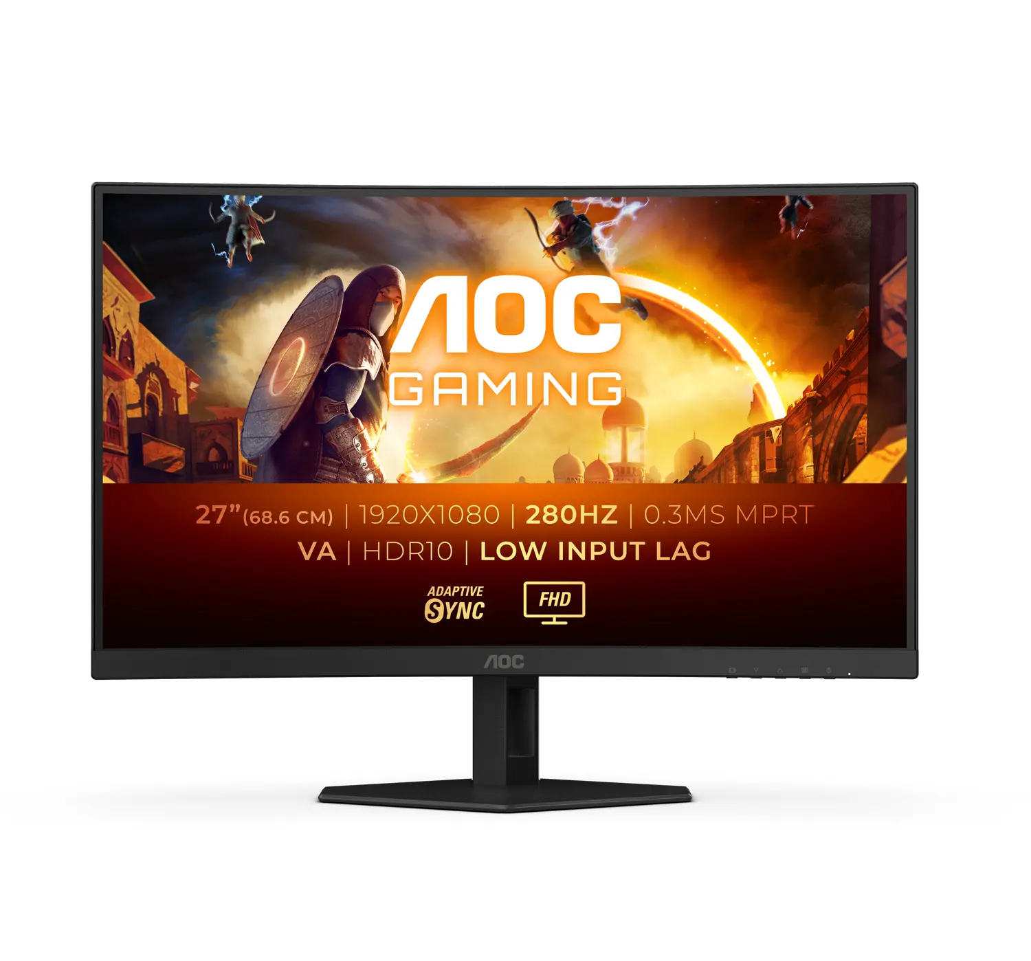 Monitor AOC C27G4ZXE 27" Full HD Fast VA 280Hz 0,3ms MPRT Zakrzywiony Gamingowy