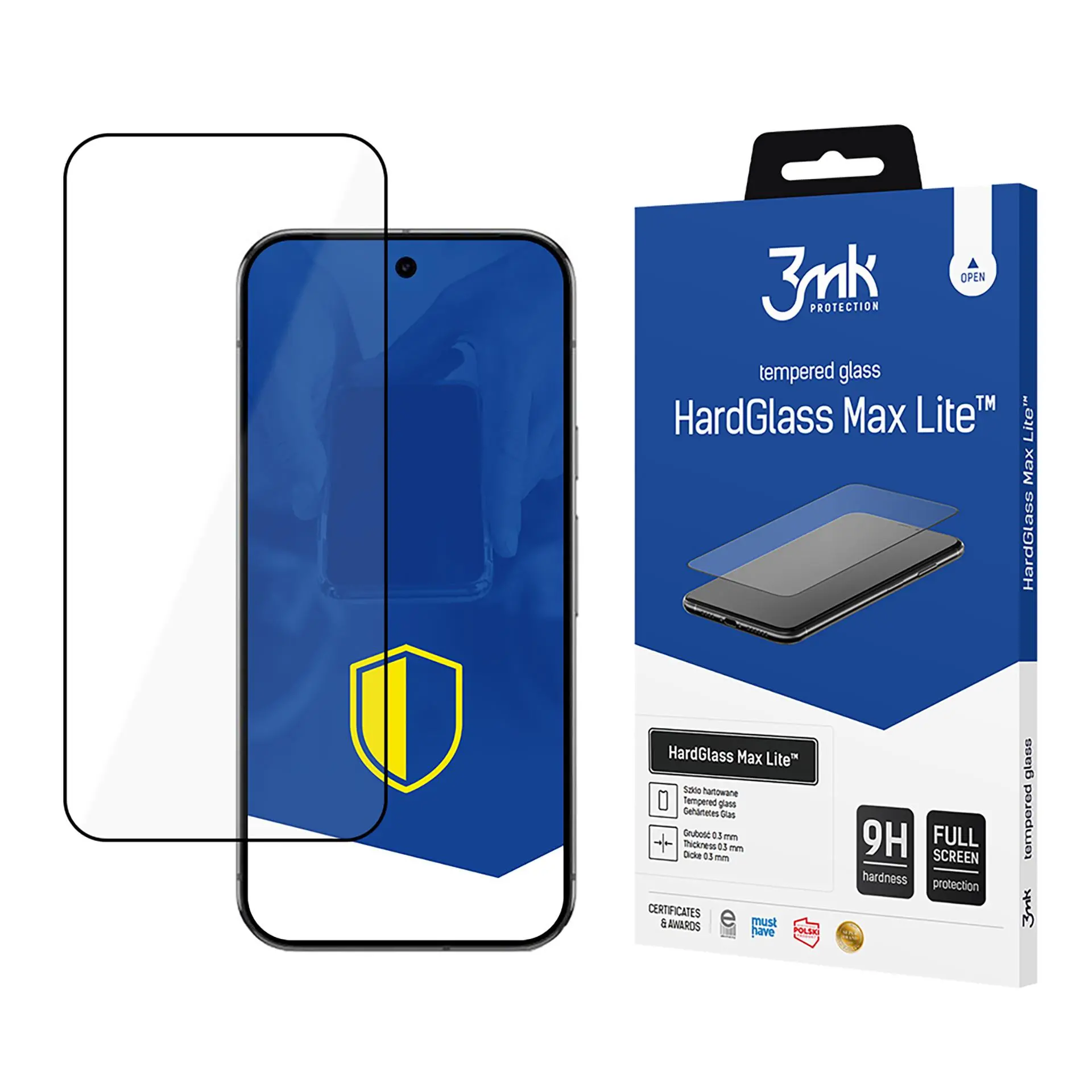 Szkło hartowane 3mk HardGlass Max Lite Black do Google Pixel 9 Xl
