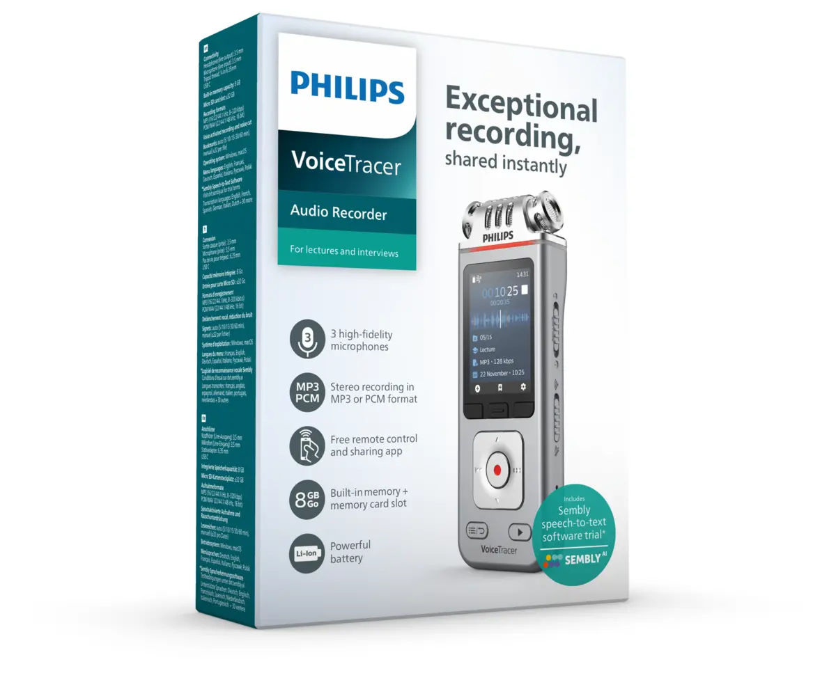 Dyktafon Philips DVT4115 Srebrny
