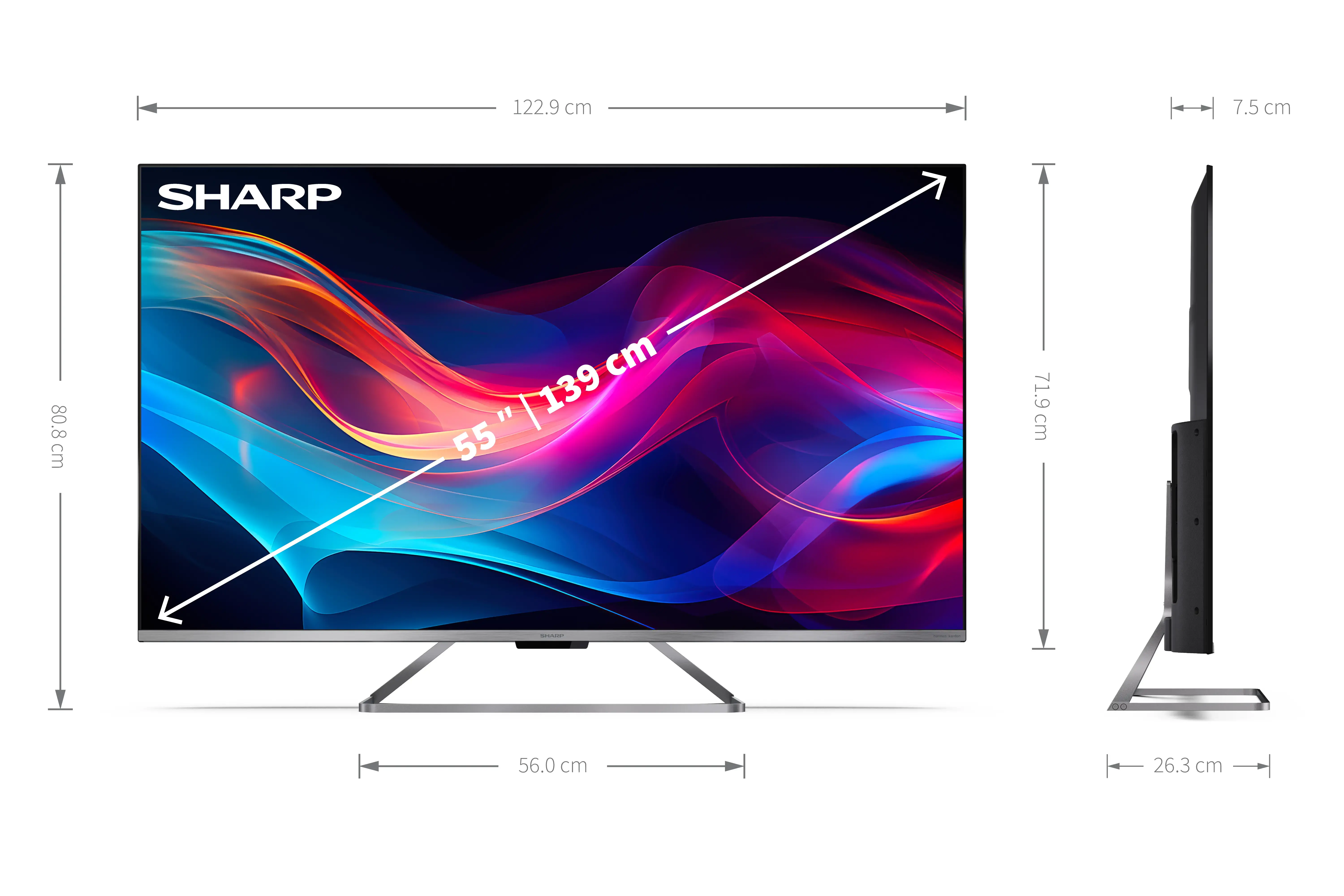 Telewizor Sharp 55GP7765E 55" QLED 4K Google TV Dolby Vision Dolby Atmos HDMI 2.1 DVB-T2