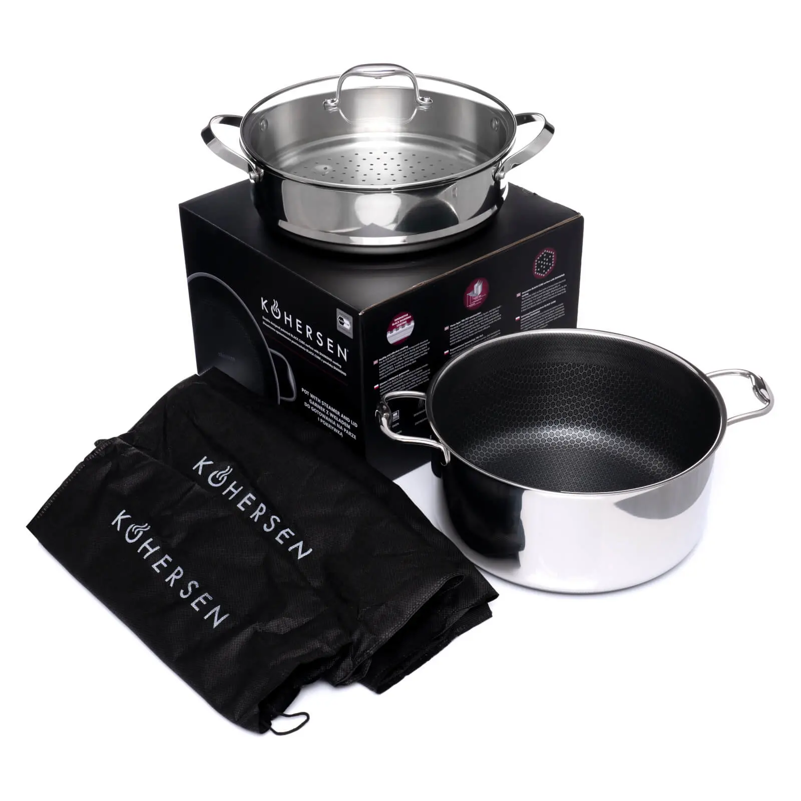 Garnek Kohersen Black Cube Indukcja Stal nierdzewna 8,3l