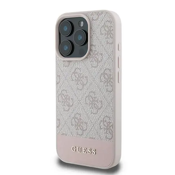 Etui Guess 4G Bottom Stripe do iPhone 16 Pro Max Różowy