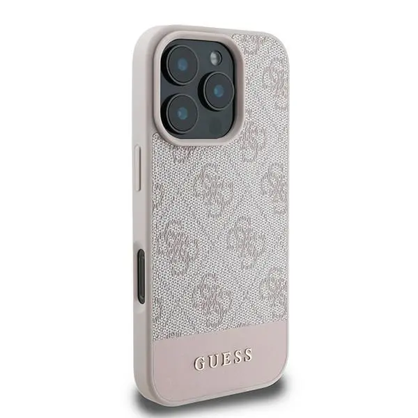 Etui Guess 4G Bottom Stripe do iPhone 16 Pro Max Różowy