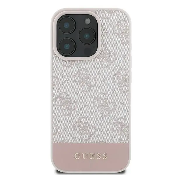 Etui Guess 4G Bottom Stripe do iPhone 16 Pro Max Różowy