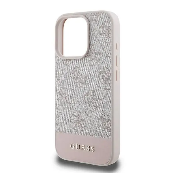 Etui Guess 4G Bottom Stripe do iPhone 16 Pro Max Różowy