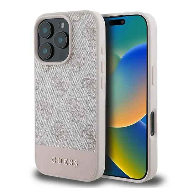 Etui Guess 4G Bottom Stripe do iPhone 16 Pro Max Różowy