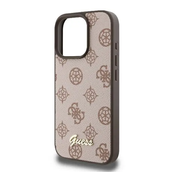 Etui Guess Peony Script MagSafe do iPhone 16 Pro Max Brązowy