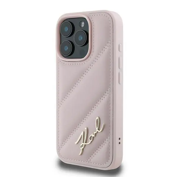 Etui Karl Lagerfeld hardcase Quilted Signature do iPhone 16 Pro Max Różowy