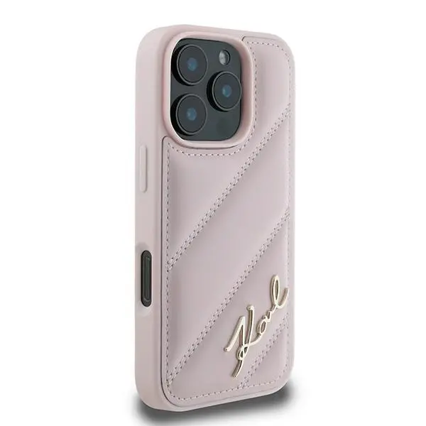 Etui Karl Lagerfeld hardcase Quilted Signature do iPhone 16 Pro Max Różowy