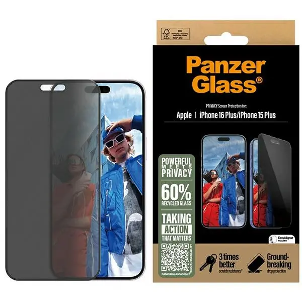 Szkło hartowane PanzerGlass Privacy Screen Protector iPhone 16 Plus
