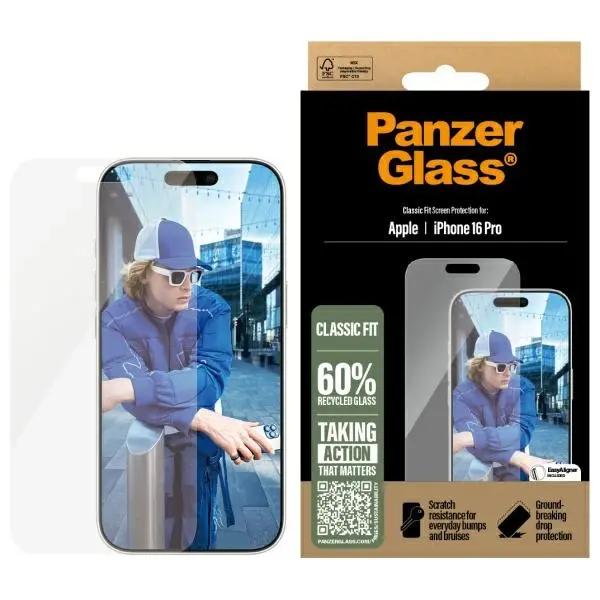 Szkło hartowane PanzerGlass Screen Protector Classic Fit do iPhone 16 Pro