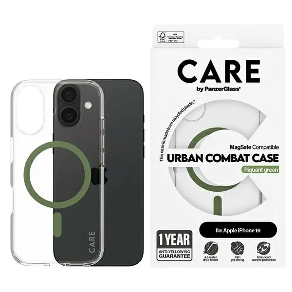 Etui PanzerGlass Flagship Case MagSafe do iPhone 16 Zielony
