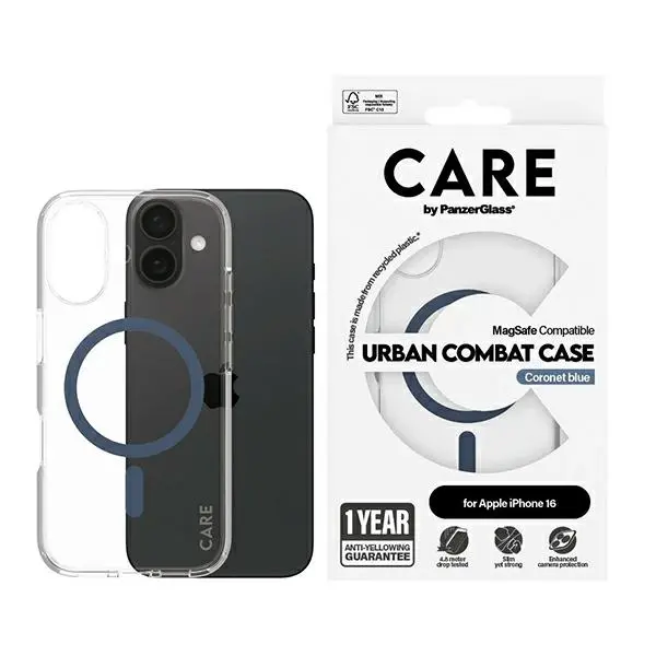 Etui PanzerGlass Flagship Case MagSafe do iPhone 16 Niebieski