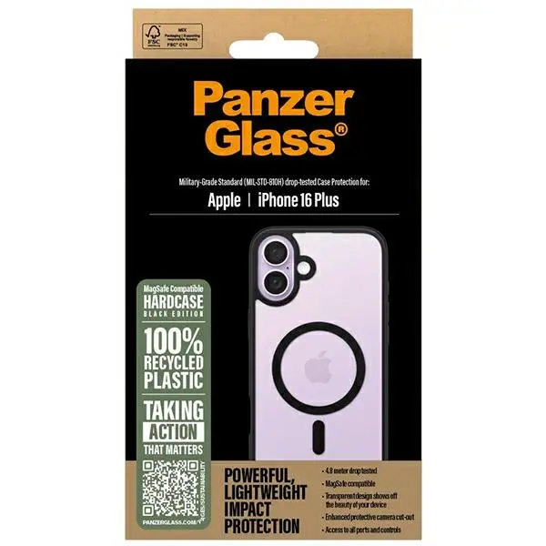 Etui PanzerGlass HardCase MagSafe do iPhone 16 Plus Czarny