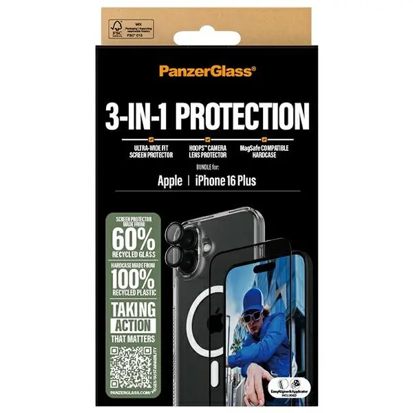 Etui PanzerGlass Bundle 3w1 do iPhone 16 Plus