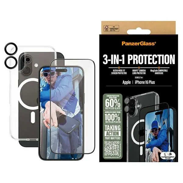 Etui PanzerGlass Bundle 3w1 do iPhone 16 Plus