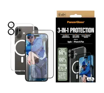 Etui PanzerGlass Bundle 3w1 do iPhone 16 Plus