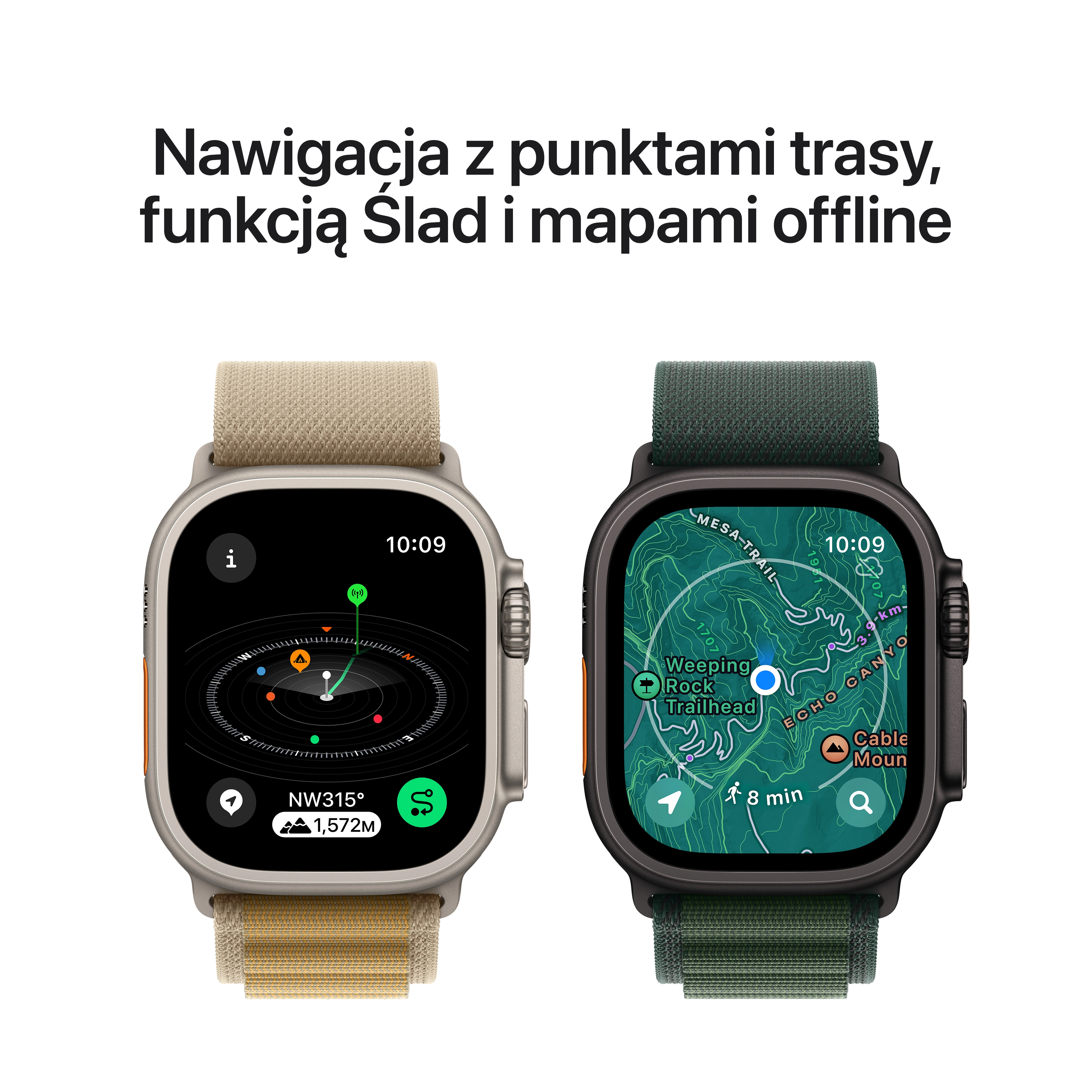 Apple Watch Ultra 2 GPS + Cellular koperta z tytanu 49mm opaska Trail niebieski M/L
