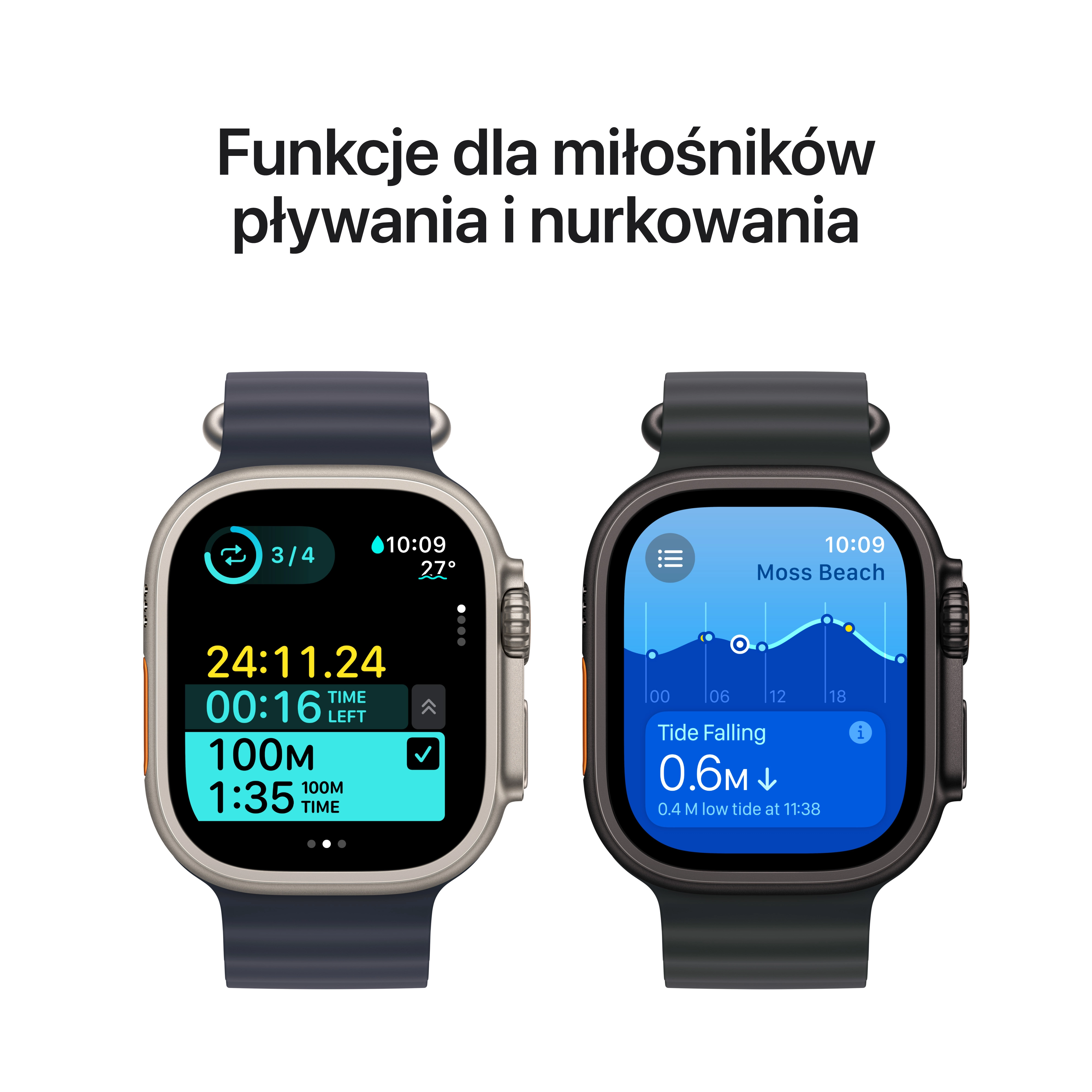 Apple Watch Ultra 2 GPS + Cellular koperta z tytanu 49mm opaska Trail niebieski M/L