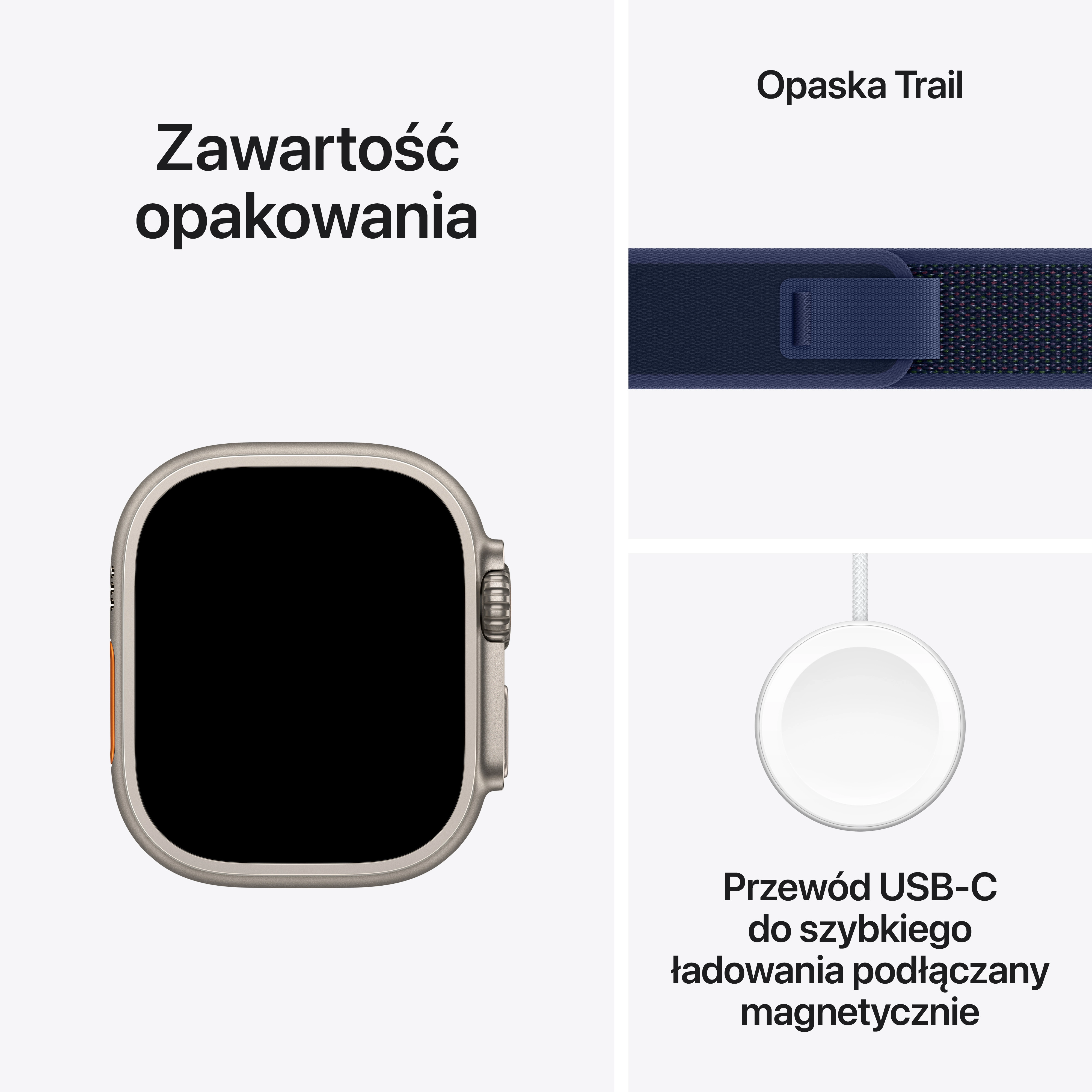 Apple Watch Ultra 2 GPS + Cellular koperta z tytanu 49mm opaska Trail niebieski M/L