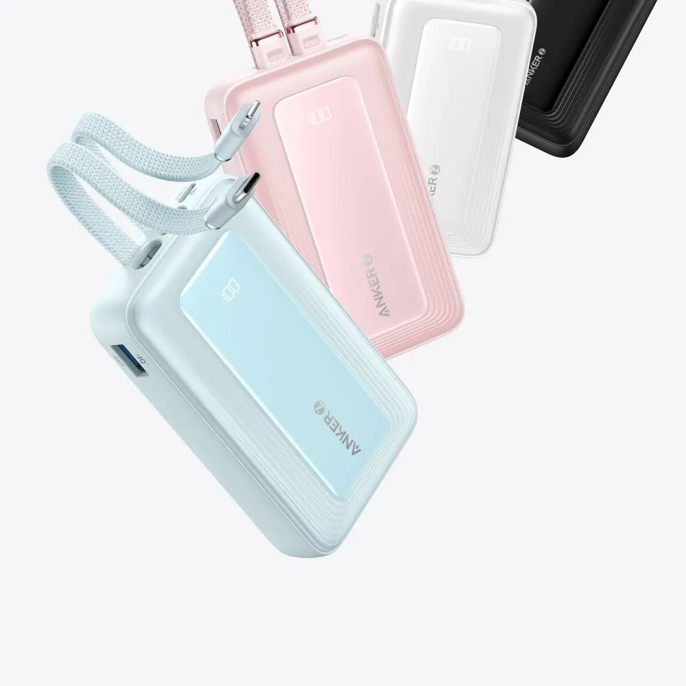 Powerbank Anker Zolo (A1681G11) 20000mAh 30W wbudowany kabel USB-C i Lightning Czarny