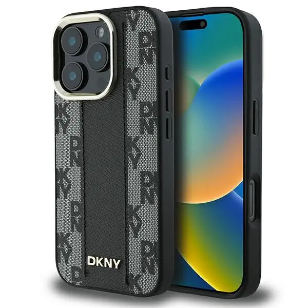 Etui DKNY Checkered Pattern MagSafe do iPhone 16 Pro Max Czarny